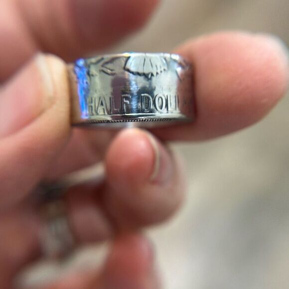 Coin Ring, Sterling Silver, 1979 Half Dollar, size 7, NEW, Handmade - Picture 2 of 7